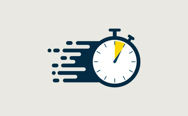 Stopwatch Fast Quick Timely Delivery Flat Icon —  Vetores de Stock