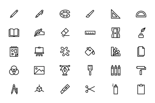Art Graphic Design Equipment Icons — Vector de stock