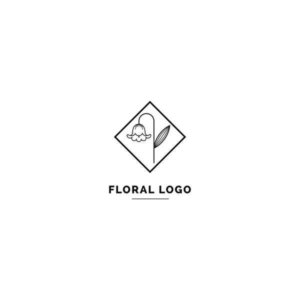 简单而干净的花卉标识模板 商务和品牌标识的最小风格标志 — 图库矢量图片