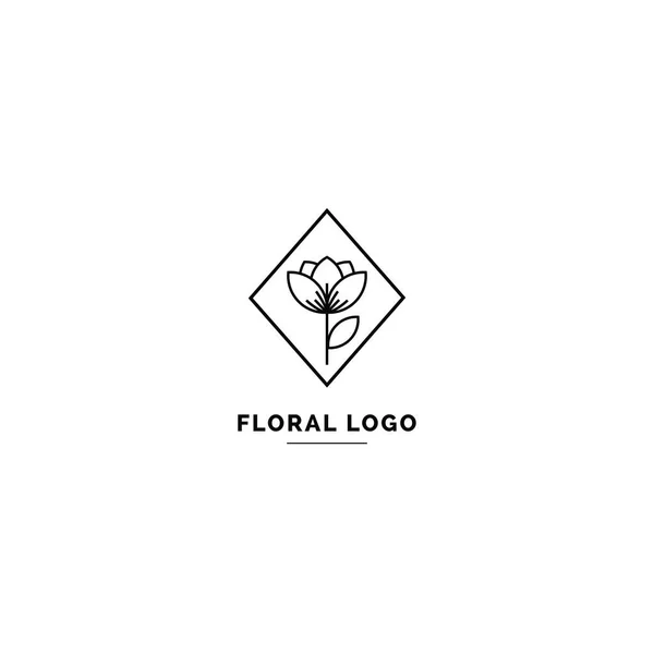 Plantilla Logotipo Floral Simple Limpia Logotipo Estilo Mínimo Para Identidad Ilustraciones de stock libres de derechos