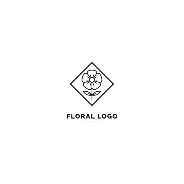Plantilla Logotipo Floral Simple Limpia Logotipo Estilo Mínimo Para Identidad Gráficos vectoriales