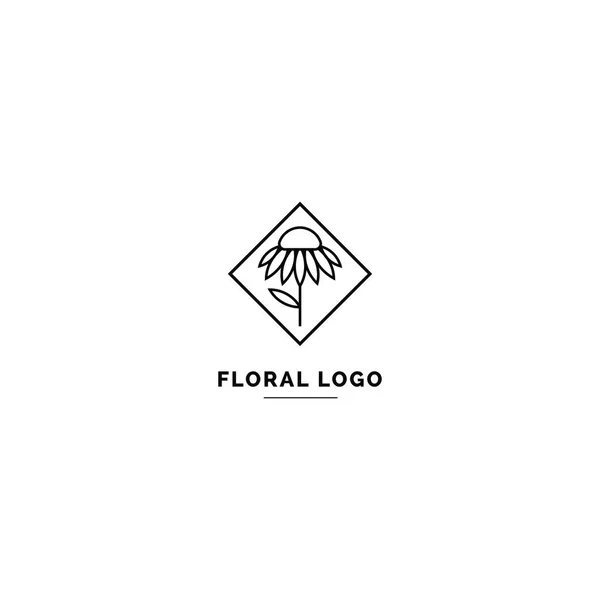 Plantilla Logotipo Floral Simple Limpia Logotipo Estilo Mínimo Para Identidad Gráficos vectoriales