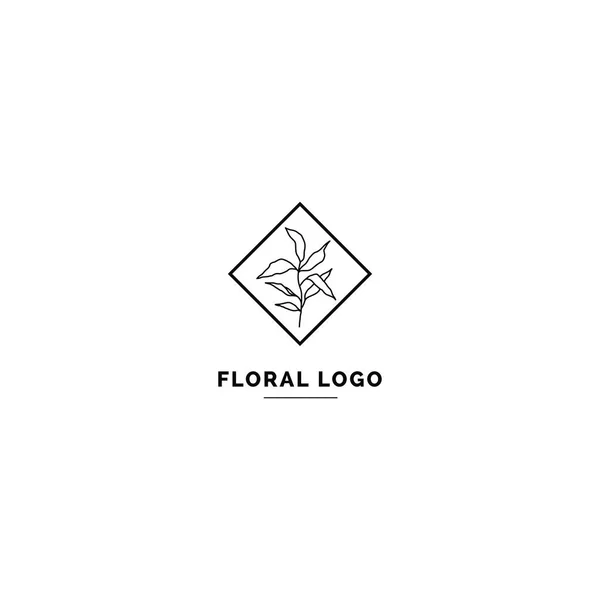 Plantilla Logotipo Floral Simple Limpia Logotipo Estilo Mínimo Para Identidad Ilustración de stock