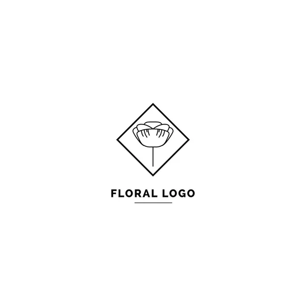 Plantilla Logotipo Floral Simple Limpia Logotipo Estilo Mínimo Para Identidad Vectores de stock libres de derechos