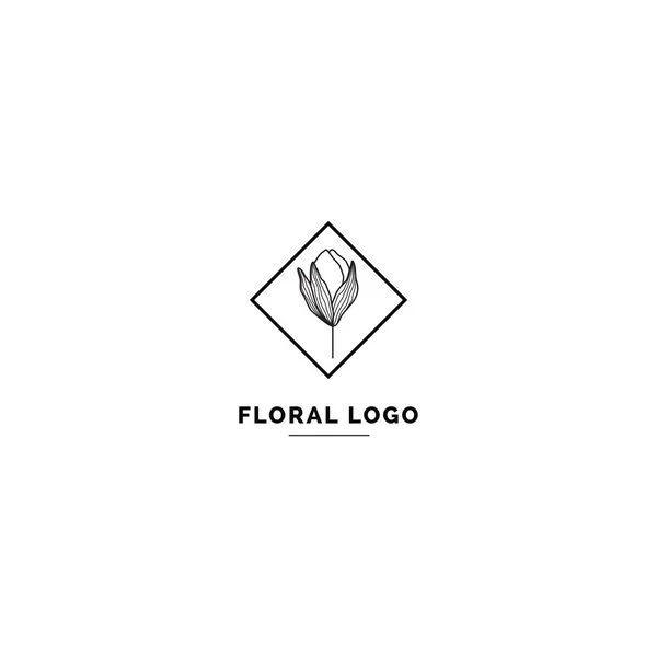 Plantilla Logotipo Floral Simple Limpia Logotipo Estilo Mínimo Para Identidad Ilustración de stock