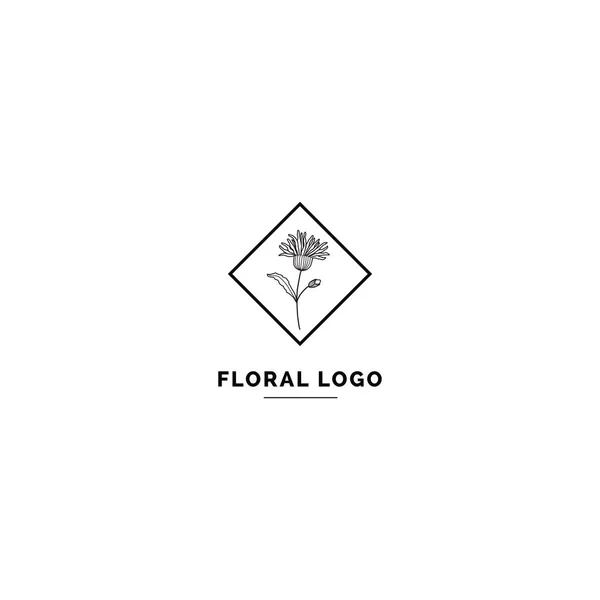 Plantilla Logotipo Floral Simple Limpia Logotipo Estilo Mínimo Para Identidad Ilustraciones de stock libres de derechos