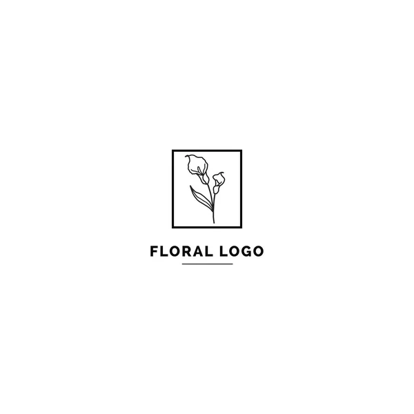 Plantilla Logotipo Floral Simple Limpia Logotipo Estilo Mínimo Para Identidad Vectores de stock libres de derechos