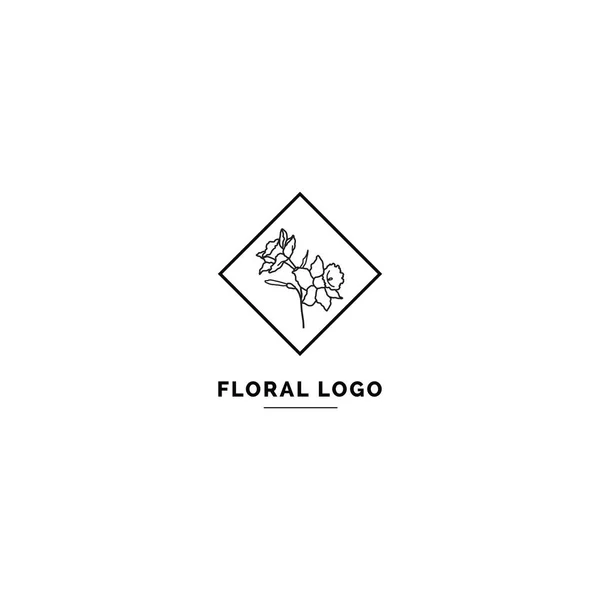 Plantilla Logotipo Floral Simple Limpia Logotipo Estilo Mínimo Para Identidad Vector de stock