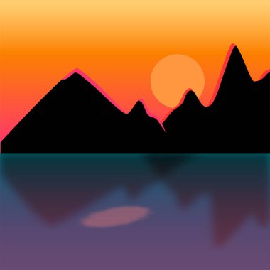 Gün batımında dağlar. Gün batımında deniz