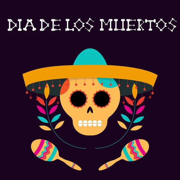 Dia de los muertos. Vektör çizimi. Vektör kartı.