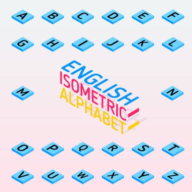 İztrik vektör alfabesi seti. İngiliz alfabesinin 26 ciltlik harfi