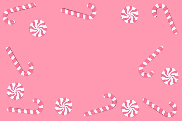 Sweet Background Pink Candy Cute Background — Stock Vector