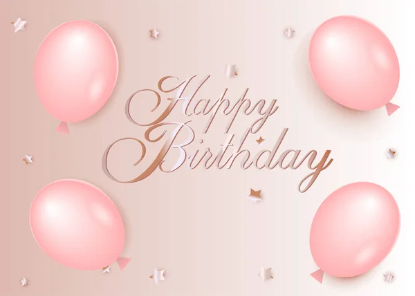 Mutlu yıllar sana, pembe gölgeli balonlu.