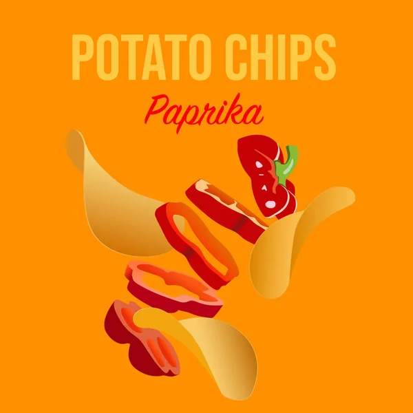 Sült Burgonya Paprika Chips — Stock Vector
