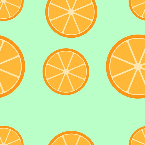 Seamless Vector Texture Orange Colorful Fruit Pattern — Vetor de Stock