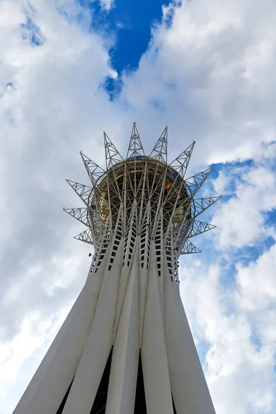 Bottom View Baiterek Monument Background Blue Sky Clouds Nur Sultan — Stock Photo, Image