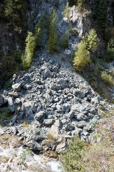Pedregal Piedra Ladera Montaña Colapso Piedra Después Terremoto —  Fotos de Stock