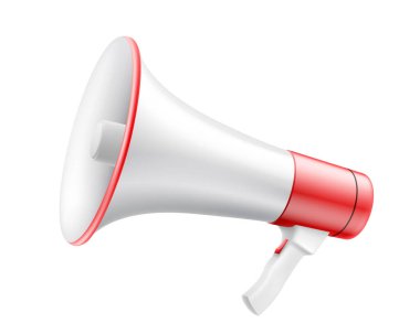 Megaphones icon. Speaker Sign. Realistic 3d Vector llustration. isolated on white background