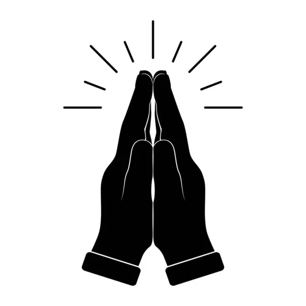 Human Hands Folded Prayer Hand Pray Symbol Isolated White Background — Stock Photo, Image