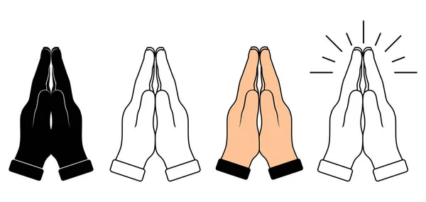Human Hands Folded Prayer Hand Pray Symbol Isolated White Background — Φωτογραφία Αρχείου