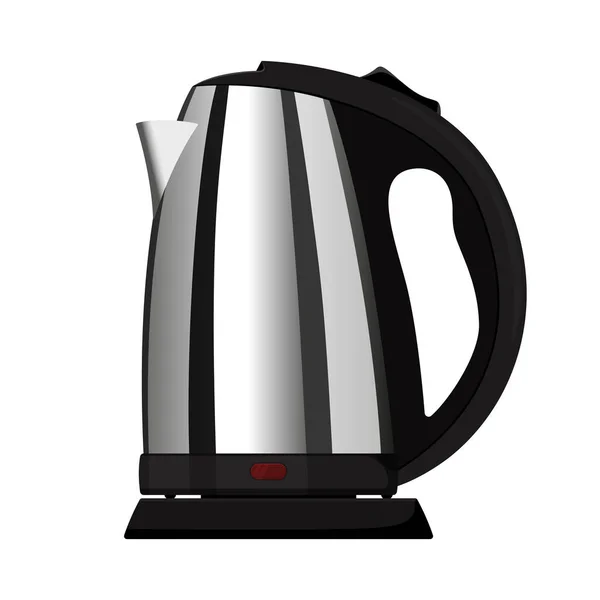 Realistic Electric Kettle Made Metal Isolated Vector Illustration White Background — Foto Stock