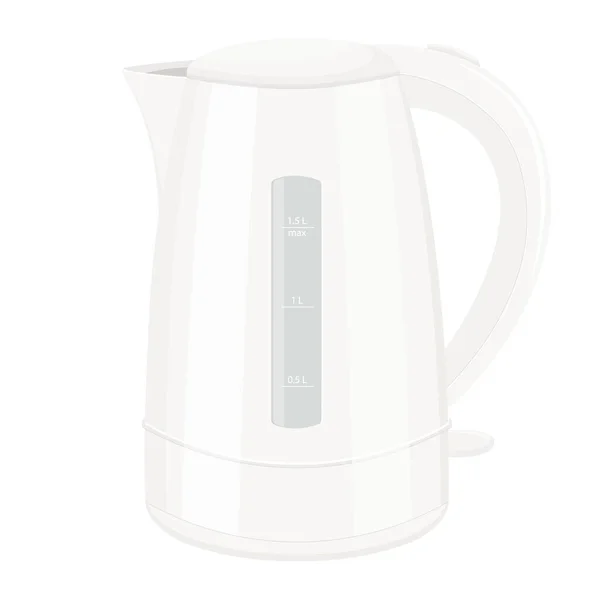 Realistic Electric White Kettle Isolated Vector Illustration White Background Teapot — 스톡 사진