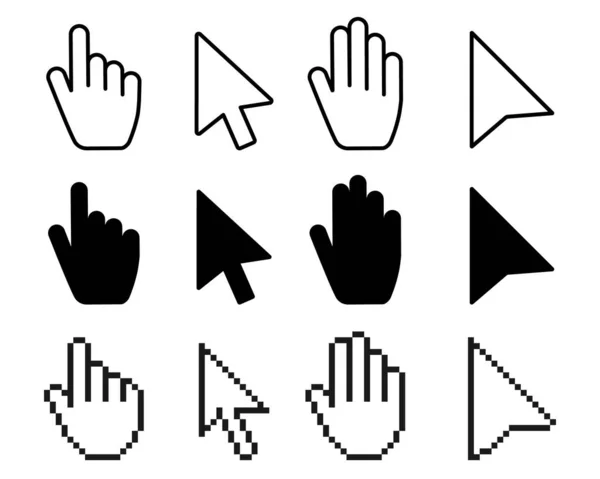 Pointer Cursor Icons Computer Web Arrows Mouse Cursors Clicking Line — 스톡 사진
