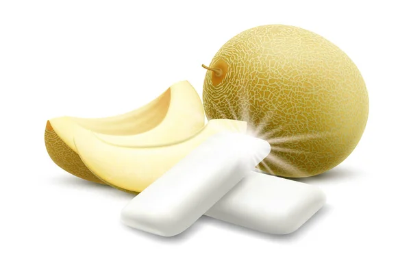 Bubble Gum Honeydew Melon Flavor Chewing Pads Fresh Melon Friut — Fotografia de Stock