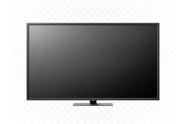 Gerçekçi TV ekranı. Modern stil LCD paneli, öncü tip. Büyük bilgisayar monitörü görüntüleme modeli. Boş televizyon şablonu. Katalog için grafik tasarım ögesi, web sitesi, maket olarak. Vektör illüstrasyonu