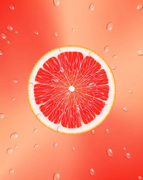 Grapefruit Slice Background Fresh Grapefruit Slices Drops Water Seamless Pattern —  Fotos de Stock