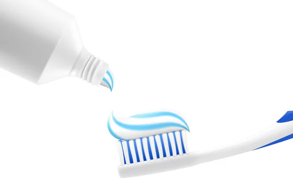 Toothpaste Brush Blank Mock Tube Dental Care Whitening Brushing Orthodontic — Stock Photo, Image