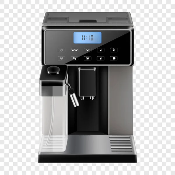 Realistische Koffiezetapparaat Ontwerp Van Huishoudelijke Apparaten Automatische Espressomachine Geïsoleerd Transparante — Stockfoto