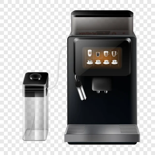 Realistic Coffee Machine Household Appliance Design Automatic Espresso Maker Isolated — Stockfoto