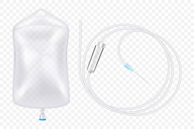 Tıbbi damlalar şeffaf arka planda izole edildi. Gerçekçi 3d vektör illüstrasyonu.