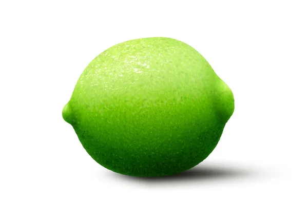 Ripe Juicy Green Lime Realistic Fruit Vector Illustration Isolated White — ストック写真