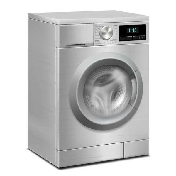 Washing Machine Isolated White Background Modern Realistic Vector Illustration Home — Stockfoto