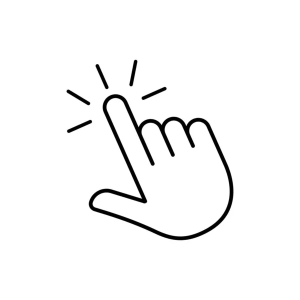 Click Finger Outline Icon Hand Touching Cursor Choose Pointer Symbol — Stockfoto