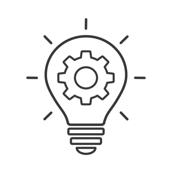 Light Bulb Cog Gear Sign Idea Outline Icon Innovation Icon — Stockfoto
