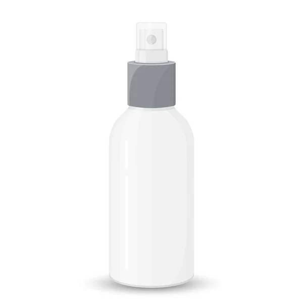 White Empty Spray Bottle Transparent Cap Cosmetic Package Vector Template — Stock Fotó