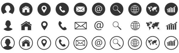 Contact Icons Set Website Icons Vector Communication Symbol — Stockfoto