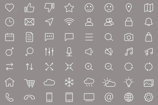 Web linear icons. Set of universal icons for web and mobile