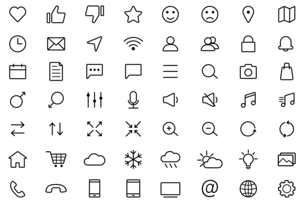 Web linear icons. Set of universal icons for web and mobile