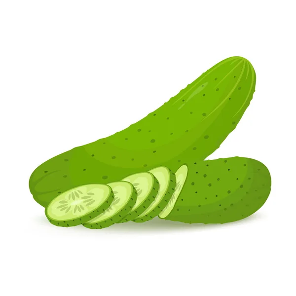 Cucumbers Flat Style Whole Cucumber Slices Vegetable Organic Food Cucumber — ストック写真