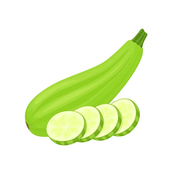 Zucchini Vers Squash Geheel Helft Met Zaden Snijd Doorsnede Plantaardig — Stockfoto