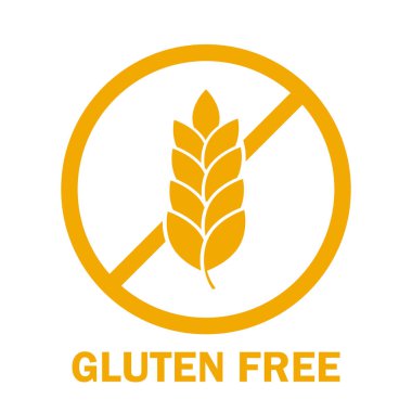 Gluten free icon, isolated on white background. No grain symbol. Vector round badge