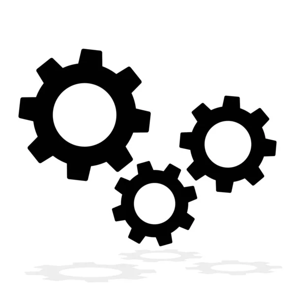 Three Gear Sign Icon Settings Icon Gears Mechanism Pictogram Isolated — Zdjęcie stockowe