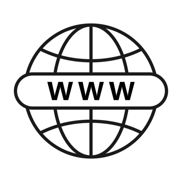 Webová Ikona Ikona Www Globe Webové Stránky Nebo Internet Ploché — Stock fotografie