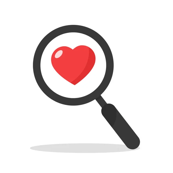 Search Heart Love Icon Vector Magnifying Glass Heart Dating Illustration — Stockfoto