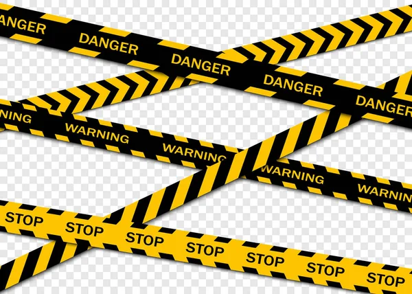 Set Warning Tapes Isolated Transparent Background Warning Tape Danger Tape — Stockfoto