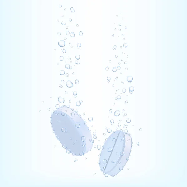 Tablet Bubbles Effervescent Dissolving Aspirin Tablets Carbonated Water Effervescent Soluble — Foto Stock